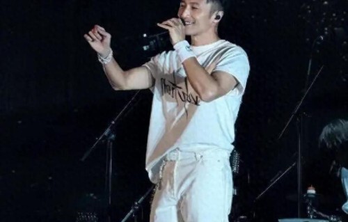 王菲俞飞鸿现身谢霆锋演唱会，穿情侣装像小女孩躲后面，一脸崇拜
