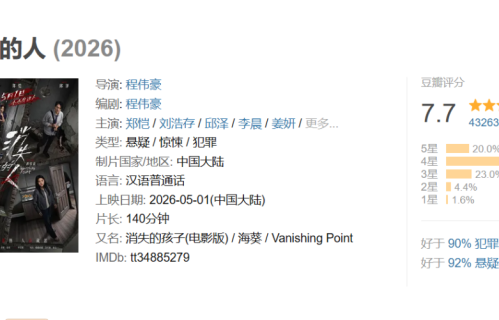 《消失的人》侥幸夺冠，刘浩存颜值和郑恺演技，唯二亮点